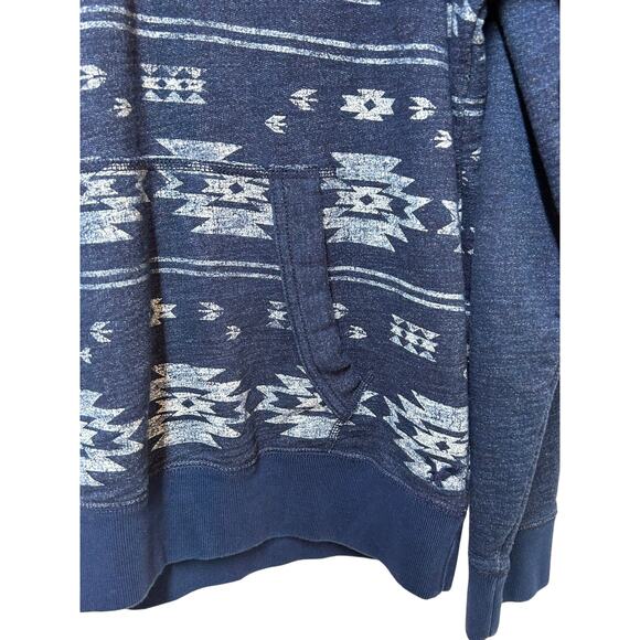 American Eagle Hoodie Men's Size Medium Blue Aztec Southwestern Vintage - Picture 6 of 7